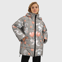 Куртка зимняя женская Влюбленные, цвет: 3D-красный — фото 2