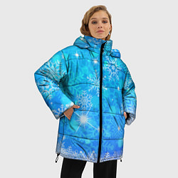 Куртка зимняя женская Чудесные снежинки, цвет: 3D-черный — фото 2