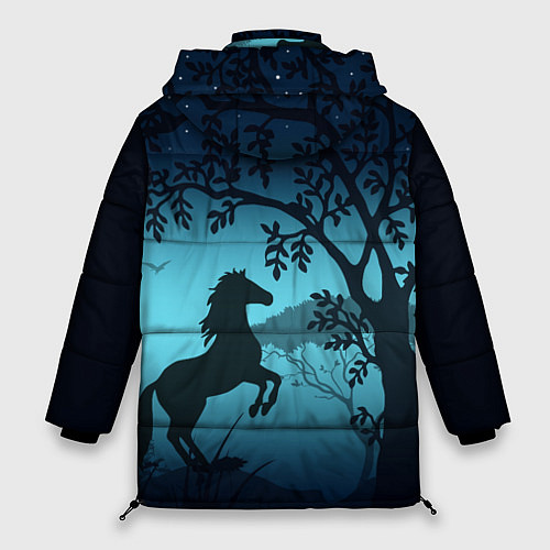Женская зимняя куртка Конь / 3D-Черный – фото 2