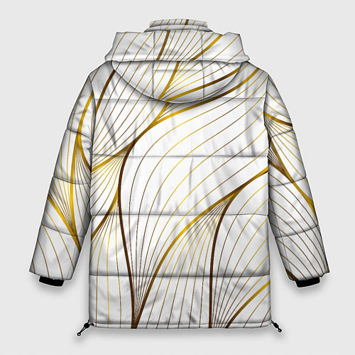 Женская зимняя куртка Белые лепестки / 3D-Черный – фото 2