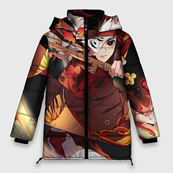 Куртка зимняя женская КЛИНОК РАССЕКАЮЩИЙ ДЕМОНОВ, цвет: 3D-красный