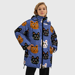 Куртка зимняя женская Котики, цвет: 3D-черный — фото 2