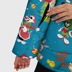 Куртка зимняя женская Looney Tunes Christmas, цвет: 3D-красный — фото 2