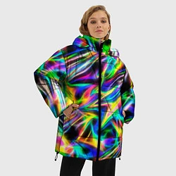 Куртка зимняя женская Космическая хризонтема, цвет: 3D-красный — фото 2