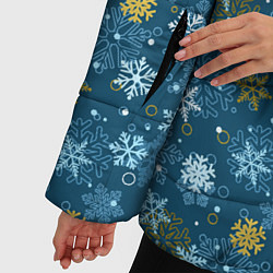 Куртка зимняя женская Снежинки, цвет: 3D-светло-серый — фото 2
