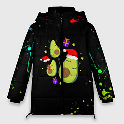 Куртка зимняя женская Новогодние Авокадо, цвет: 3D-красный