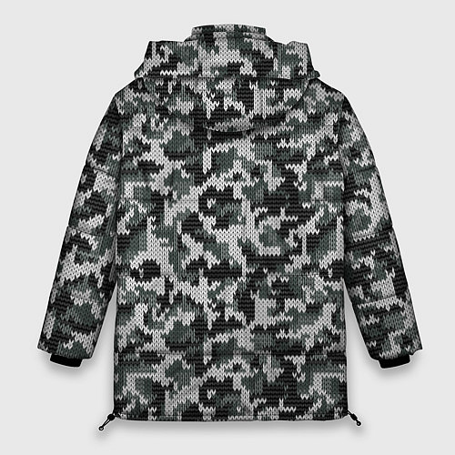 Женская зимняя куртка Вязанный камуфляж / 3D-Черный – фото 2