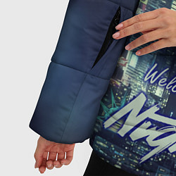 Куртка зимняя женская Welcome to Night City, цвет: 3D-черный — фото 2