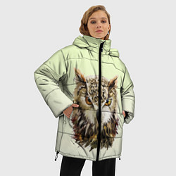 Куртка зимняя женская Арт сова яркая, цвет: 3D-черный — фото 2