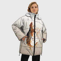 Куртка зимняя женская Летящая сова рисунок, цвет: 3D-черный — фото 2