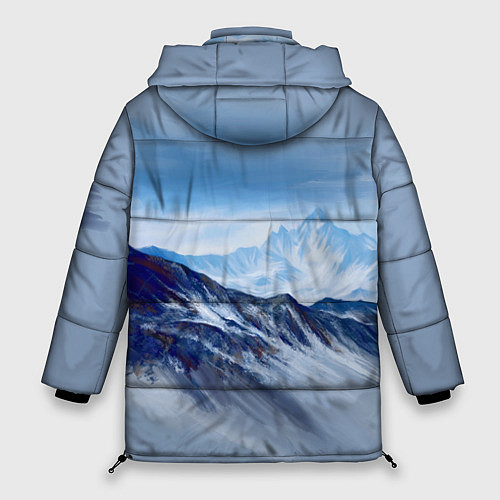 Женская зимняя куртка Серо-голубые горы / 3D-Черный – фото 2