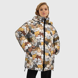 Куртка зимняя женская Котики муркотики, цвет: 3D-черный — фото 2