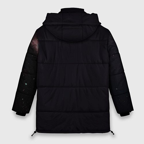 Женская зимняя куртка Череп в космосе / 3D-Черный – фото 2