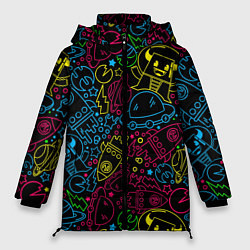 Куртка зимняя женская КОСМИЧЕСКИЙ НЕОН, цвет: 3D-черный