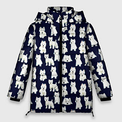 Куртка зимняя женская Собаки Пушистики, цвет: 3D-черный