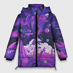 Куртка зимняя женская Неоновые Рыбки, цвет: 3D-черный