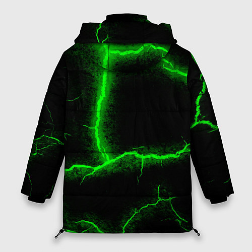 Женская зимняя куртка К - 13 зелёная трещина 3D / 3D-Черный – фото 2