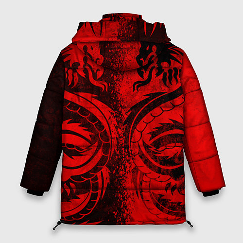 Женская зимняя куртка BLACK RED DRAGONS TATOO / 3D-Красный – фото 2