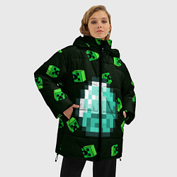 Куртка зимняя женская МАЙНКРАФТ MINECRAFT, цвет: 3D-черный — фото 2