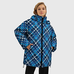 Куртка зимняя женская Текстура в клетку, цвет: 3D-черный — фото 2