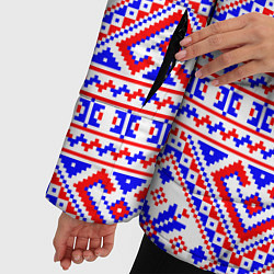 Куртка зимняя женская Русские народные узоры, цвет: 3D-светло-серый — фото 2