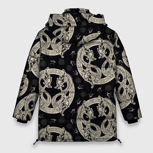 Женская зимняя куртка Драконы / 3D-Черный – фото 2