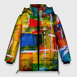 Куртка зимняя женская КРАСКИ, цвет: 3D-светло-серый