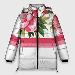 Куртка зимняя женская Нежные Розы, цвет: 3D-красный