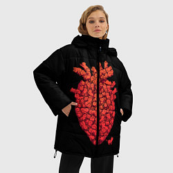 Куртка зимняя женская Сердце Из Котиков, цвет: 3D-черный — фото 2