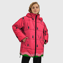 Куртка зимняя женская Текстура арбуза, цвет: 3D-светло-серый — фото 2