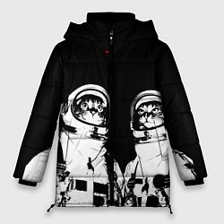 Женская зимняя куртка Коты Космонавты