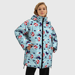 Куртка зимняя женская Hockey Pattern, цвет: 3D-черный — фото 2