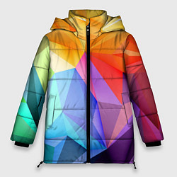 Куртка зимняя женская Радужная геометрия, цвет: 3D-черный