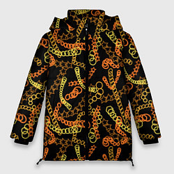 Женская зимняя куртка Цветные цепи, абстракция