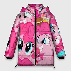 Куртка зимняя женская Pinkie Pie pattern, цвет: 3D-светло-серый
