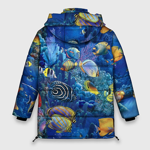 Женская зимняя куртка Коралловые рыбки / 3D-Черный – фото 2