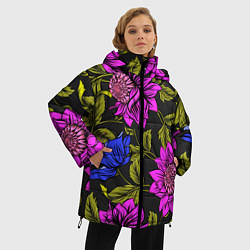 Куртка зимняя женская Цветочный Паттерн, цвет: 3D-черный — фото 2