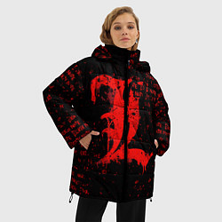 Куртка зимняя женская Тетрадь смерти Логотип red, цвет: 3D-красный — фото 2