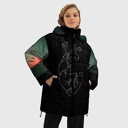 Куртка зимняя женская Сердце, цвет: 3D-черный — фото 2