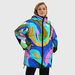 Куртка зимняя женская Абстракция, цвет: 3D-красный — фото 2