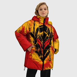 Куртка зимняя женская БЕРСЕРК маска и лого, цвет: 3D-светло-серый — фото 2