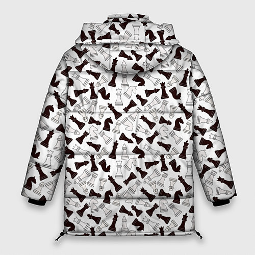Женская зимняя куртка Шахматные Фигуры / 3D-Черный – фото 2