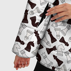 Куртка зимняя женская Шахматные Фигуры, цвет: 3D-черный — фото 2