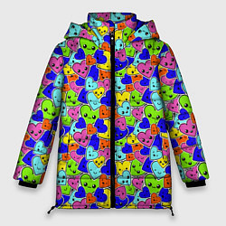 Куртка зимняя женская Сердечки, цвет: 3D-черный