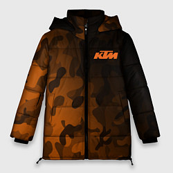 Куртка зимняя женская KTM КТМ CAMO RACING, цвет: 3D-красный