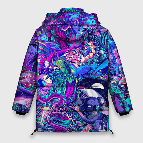 Женская зимняя куртка Неоновые Звери / 3D-Черный – фото 2
