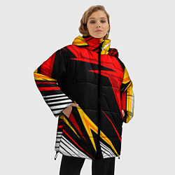 Куртка зимняя женская КРАСНО-ЖЕЛТЫЙ СПОРТ SPORT, цвет: 3D-красный — фото 2