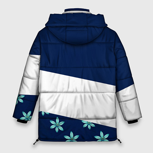 Женская зимняя куртка Стильная с цветами / 3D-Черный – фото 2