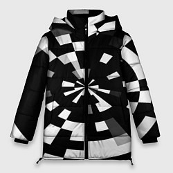 Куртка зимняя женская Черно-белый фон иллюзии, цвет: 3D-черный