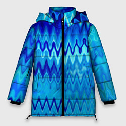 Женская зимняя куртка Синий-голубой абстрактный узор